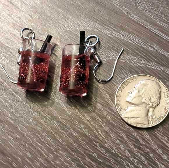 Glitter Drink Dangle Earring - Picture 6 of 12
